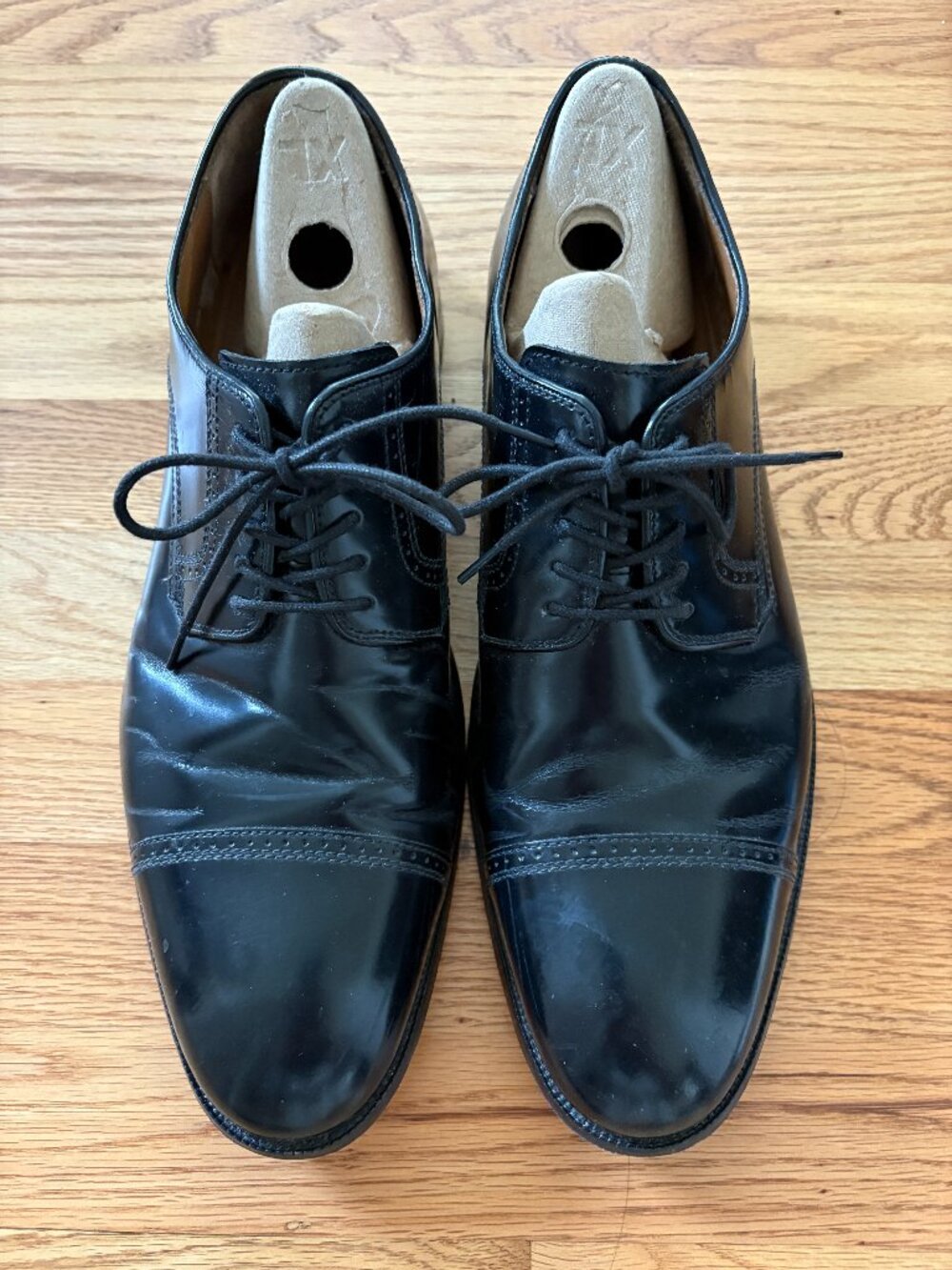 Johnston & Murphy Bradford Cap Toe Black Dress Shoes - size 13